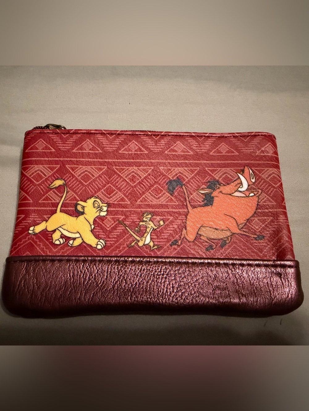 Disney Lion King Red Zip Cosmetic Pouch